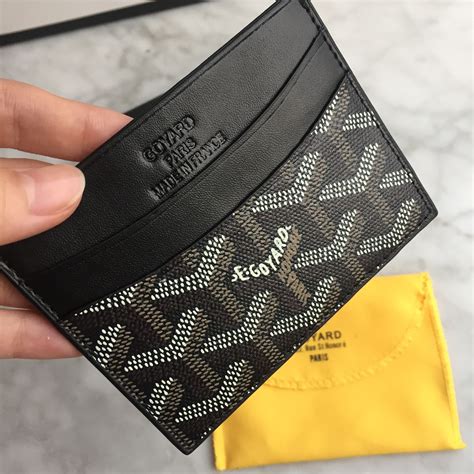 goyard card holder black|authentic goyard card holder.